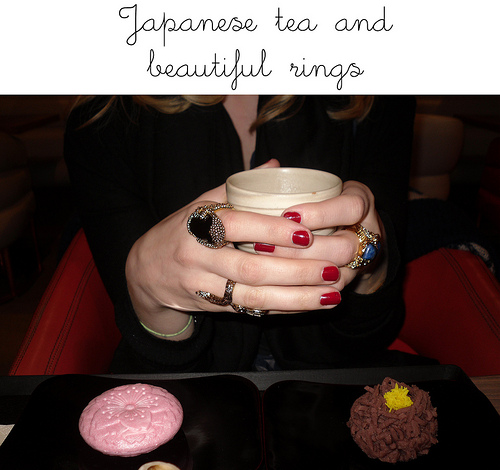 Japanese tea and beautiful rings
