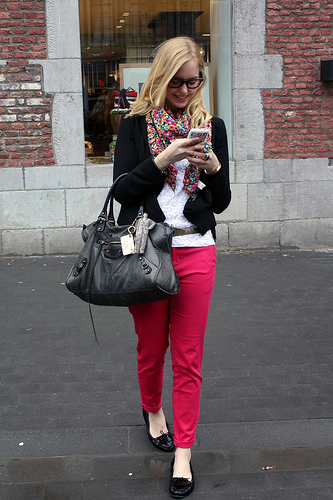 Hot pink trousers