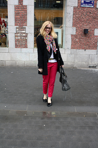 Hot pink trousers