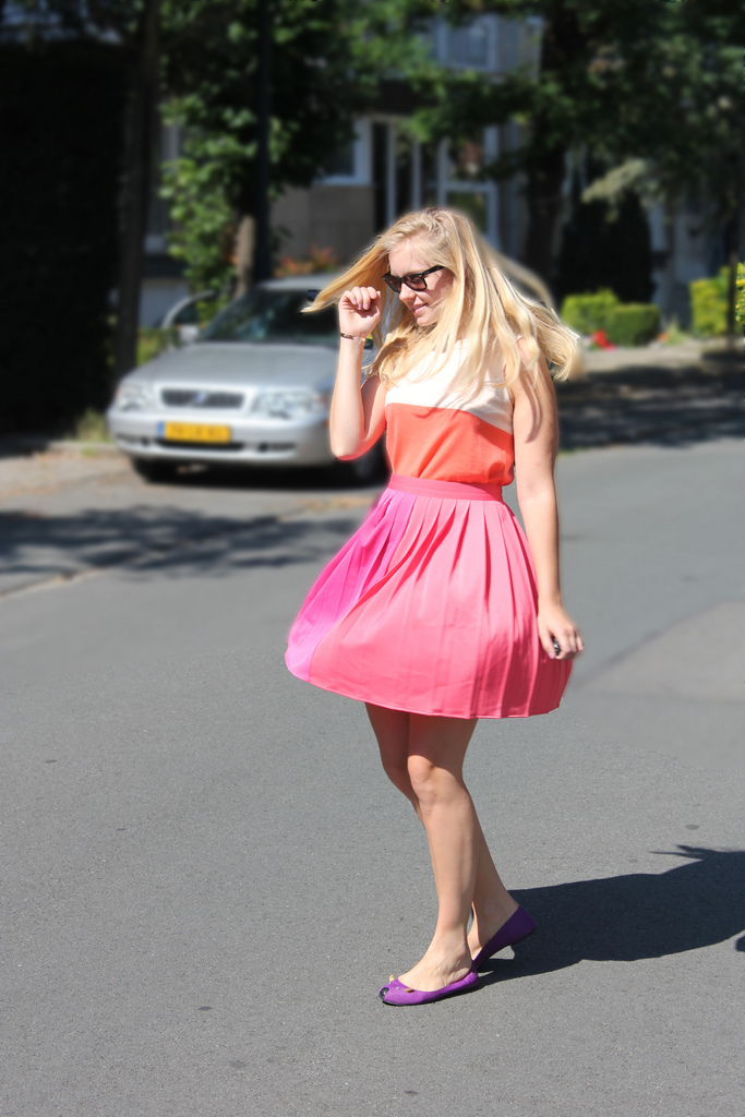 Orange and pink