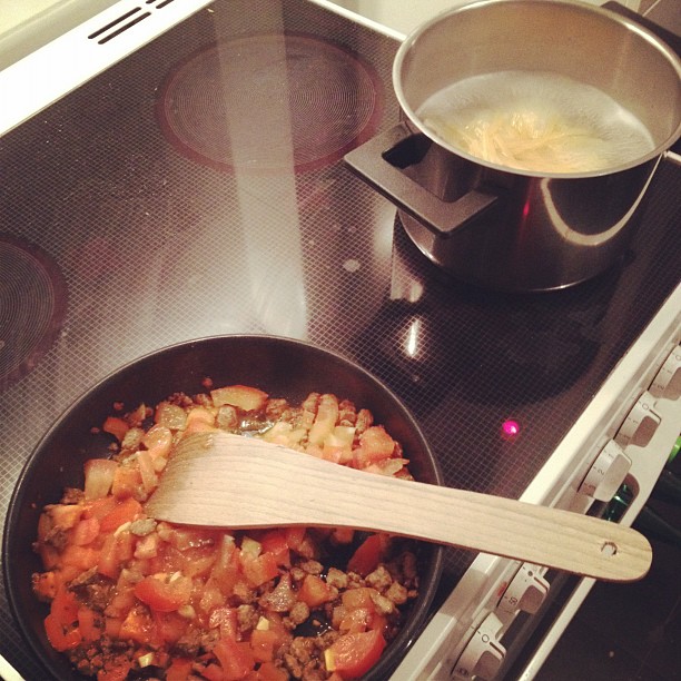 Cooking a delicious vegan diner!